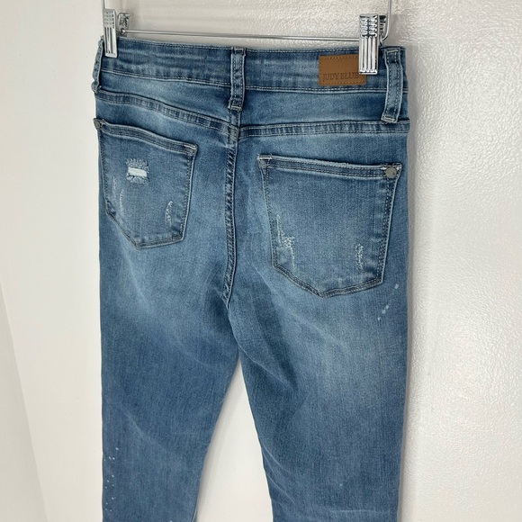 Judy Blue Relaxed Fit Jeans Size 3/27 Blue‎ Denim Mid Rise Distressed Splatter - Picture 8 of 16
